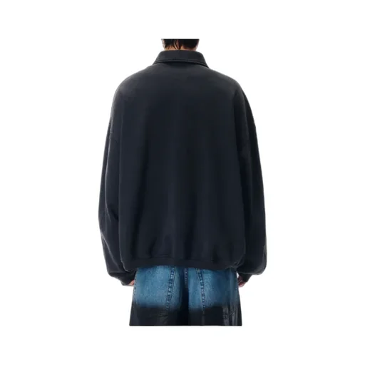 Long Sleeve Polo In Cotton Oversized