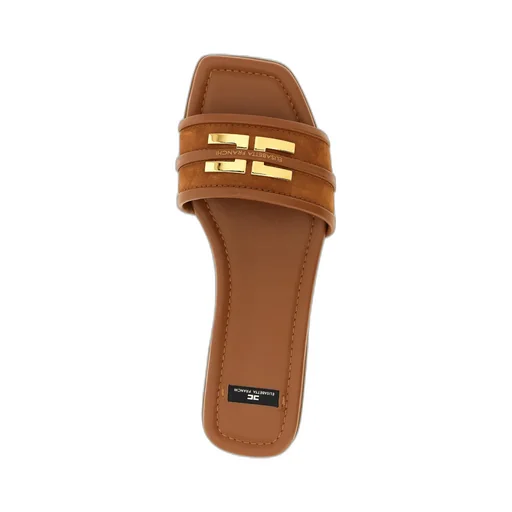 Elisabetta Franchi Logo Plaque Slip-On Slides