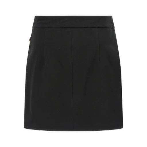 Elisabetta Franchi Button Embellished Gabardine Mini Skirt