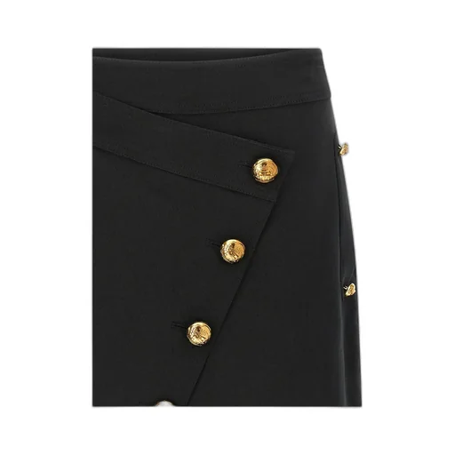 Elisabetta Franchi Button Embellished Gabardine Mini Skirt