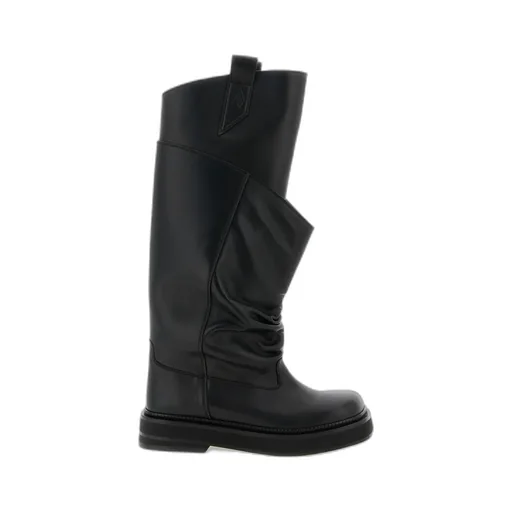 Draped Knee-High Boots