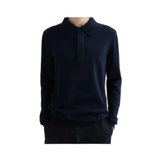 Lightweight Wool Polo Sweater