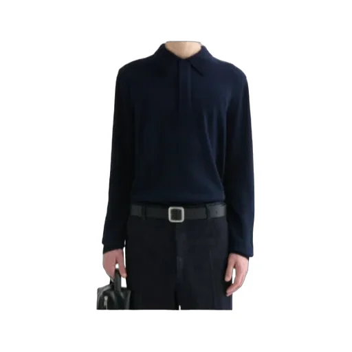 Lightweight Wool Polo Sweater