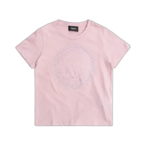Versace Kids Logo Embellished Crewneck T-Shirt