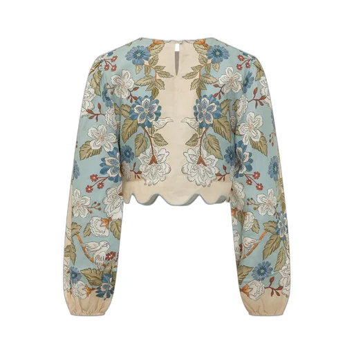 Printed Long-Sleeved Blouse