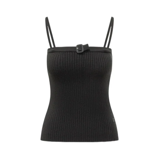 CourrÈGes Buckle Rib Knit Top