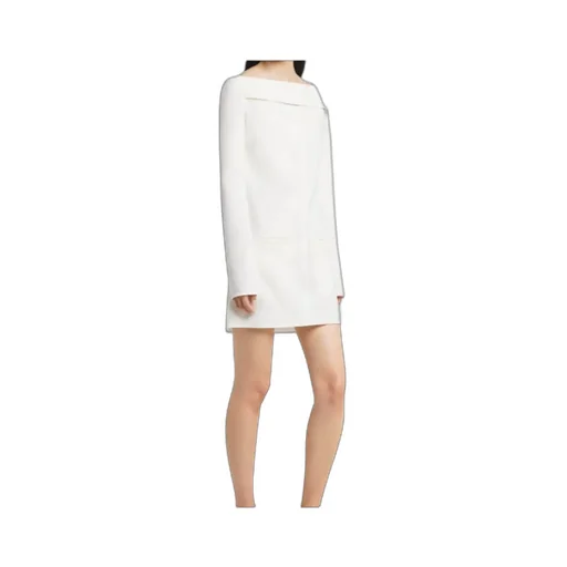 CourrÈGes Buckle-Detailed Long-Sleeved Dress