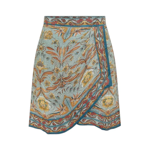 Farm Rio Mosaic Wrap Mini Skirt