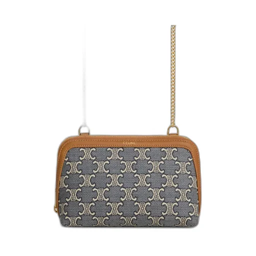 Clutch On Chain In Jacquard Triomphe All Over