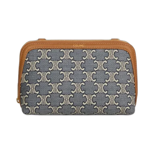 Clutch On Chain In Jacquard Triomphe All Over