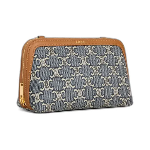 Clutch On Chain In Jacquard Triomphe All Over