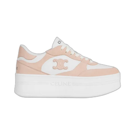 Block Wedge Sneaker With Triomphe Patch In Calfskin And Suede Calfskin