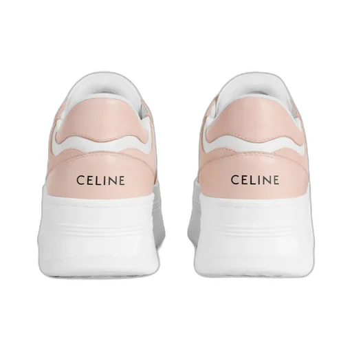 Block Wedge Sneaker With Triomphe Patch In Calfskin And Suede Calfskin