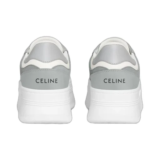 Block Wedge Sneaker With Triomphe Patch In Calfskin And Suede Calfskin
