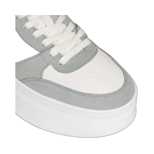 Block Wedge Sneaker With Triomphe Patch In Calfskin And Suede Calfskin