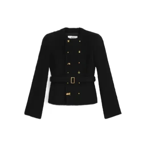Jacket In Cashmere And Wool Natté