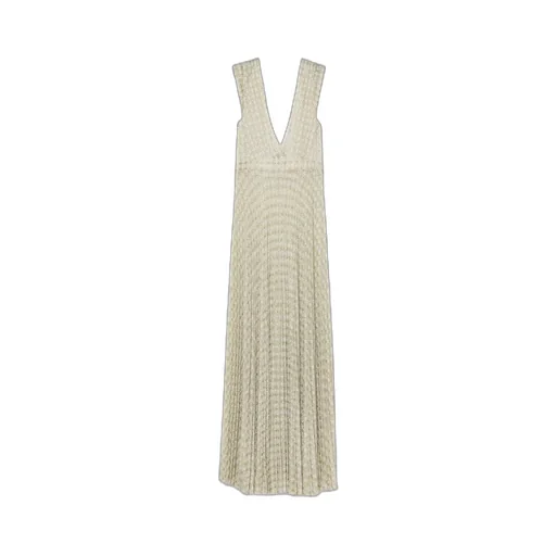 V-Neck Pleated Midi Dress