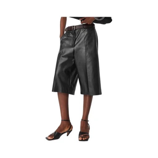 Wide-Leg Vegan Bermuda Shorts
