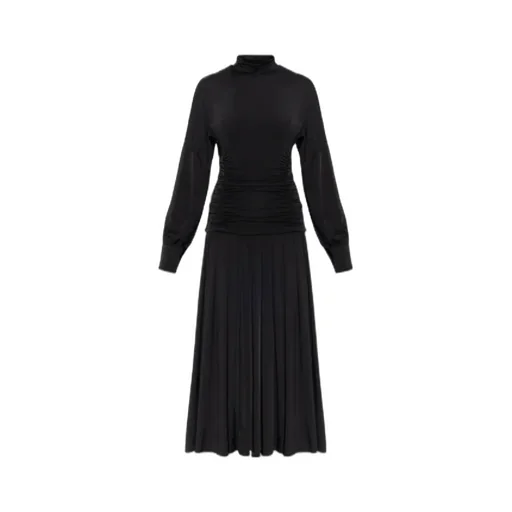 Ganni Draped Pleated Midi Dress