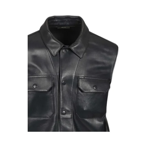 Tom Ford	Long-Sleeved Buttoned Leather Jacket