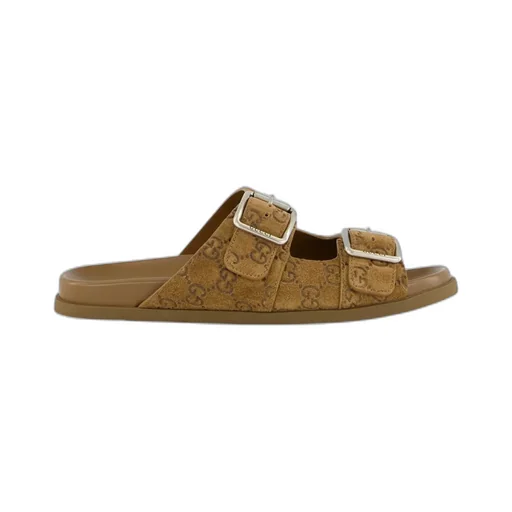 Gg Monogram Double Buckle Sandals