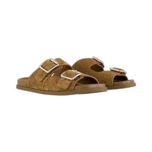 Gg Monogram Double Buckle Sandals
