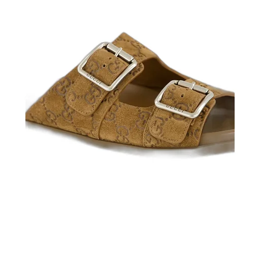 Gg Monogram Double Buckle Sandals