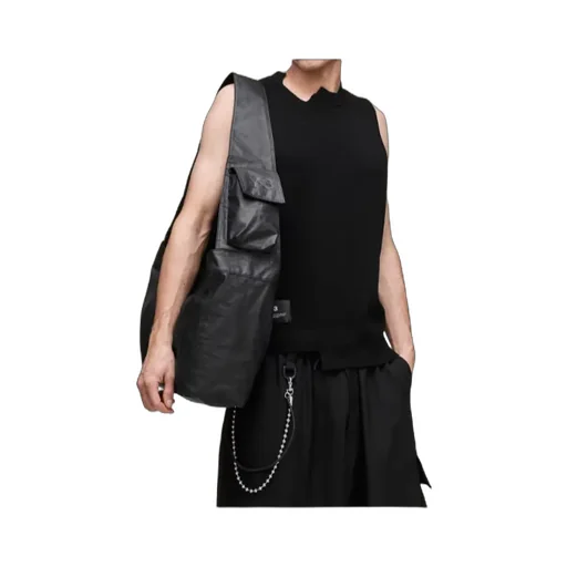 Large Newspaper Flap-Pocket Tote Bag