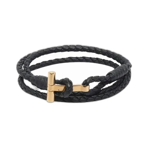 Tom Ford T Plaque Braided Bracelet