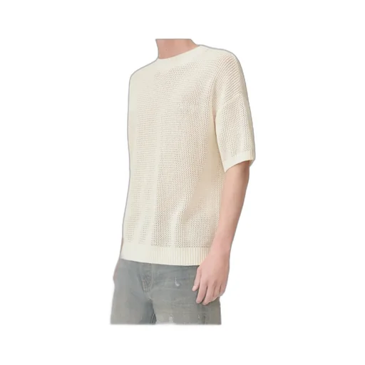 Open-Knit Short-Sleeve T-Shirt
