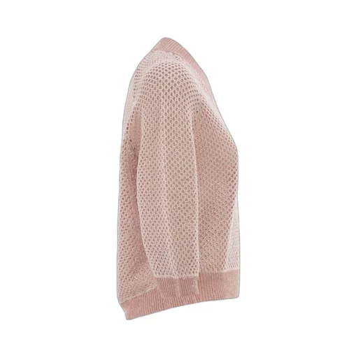 Peserico V-Neck Embellished Mesh Knit Top
