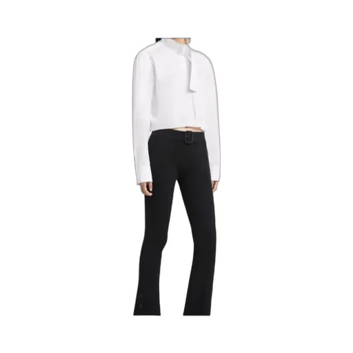CourrÈGes Cropped Buckle Poplin Shirt