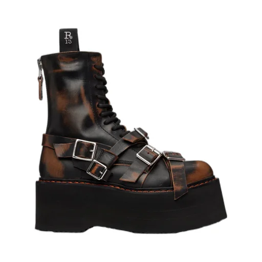 Lace-Up Double-Layer Ankle Boots