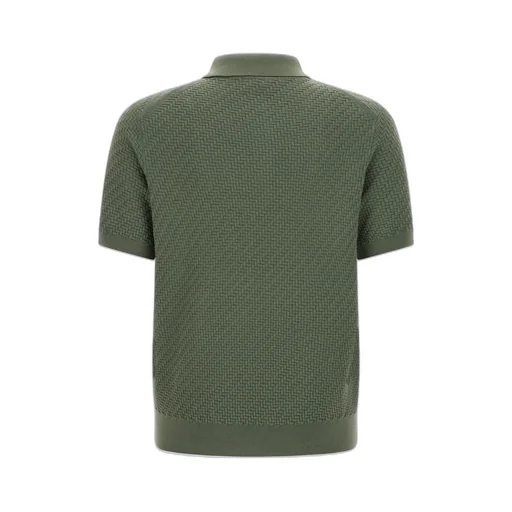 Brioni Woven Pattern Knitted Polo Shirt