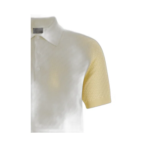 Brioni Woven Pattern Knitted Polo Shirt