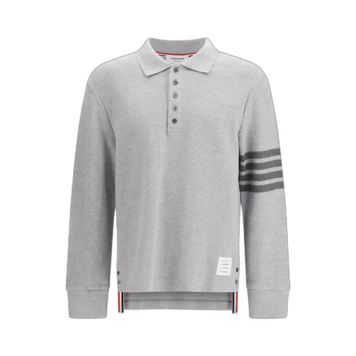 Thom Browne 4-Bar Long-Sleeved Polo Shirt