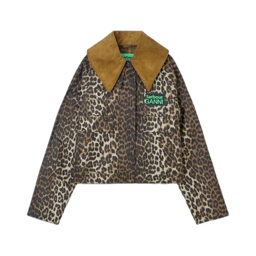 Ganni Leopard Print Hooded Jacket