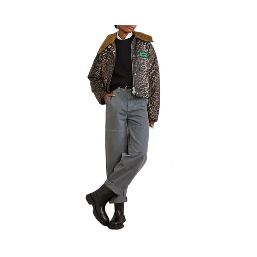Ganni Leopard Print Hooded Jacket