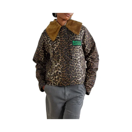 Ganni Leopard Print Hooded Jacket