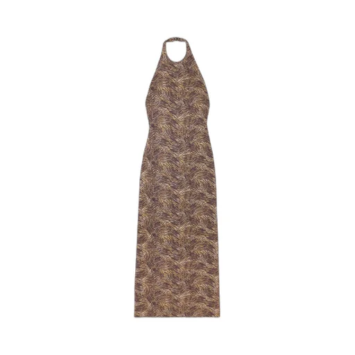 Colette Zebra Print Backless Midi Dress