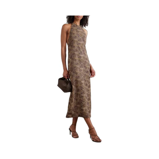 Colette Zebra Print Backless Midi Dress