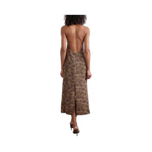 Colette Zebra Print Backless Midi Dress
