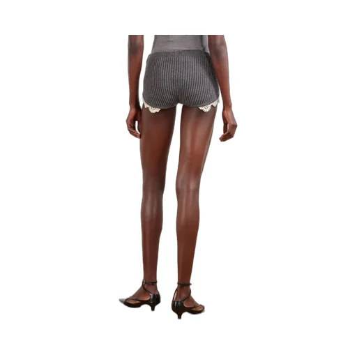 Crocheted Knit Cashmere Shorts