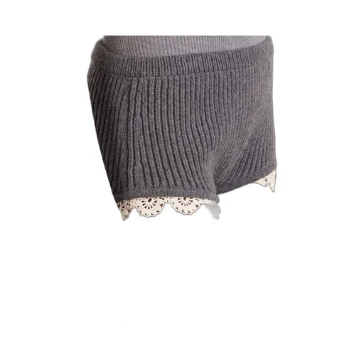 Crocheted Knit Cashmere Shorts