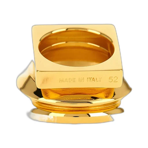 Elisabetta Franchi Three Band Logo Engraved Ring