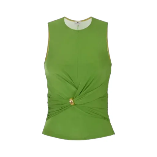 Elisabetta Franchi Pleated Sleeveless Top