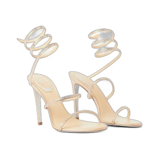 Round-Toed High-Heeled Sandals