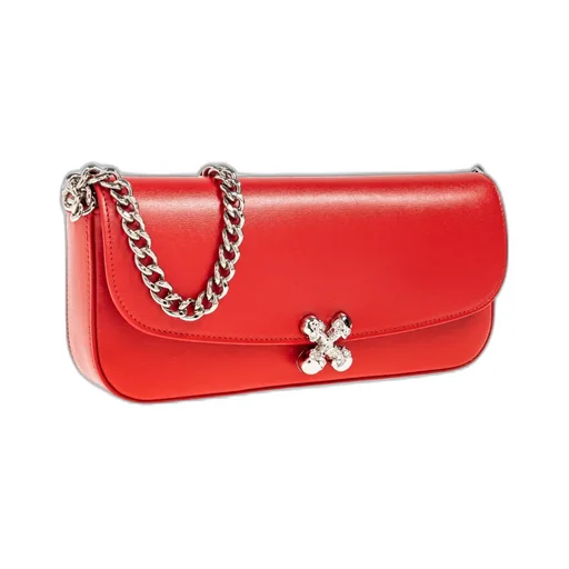 Alexander Mcqueen Skull Flower Chain Clutch Bag
