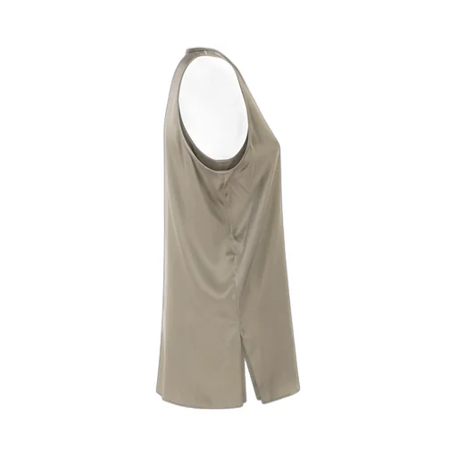 Brunello Cucinelli Side Slit Satin Blouse