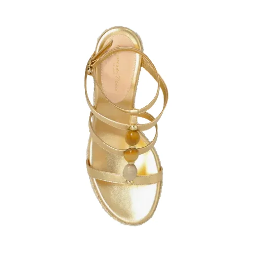 Gianvito Rossi	Metallic Effect Wedge Sandals